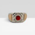 Imperial Red & Gold Silver Signet Ring