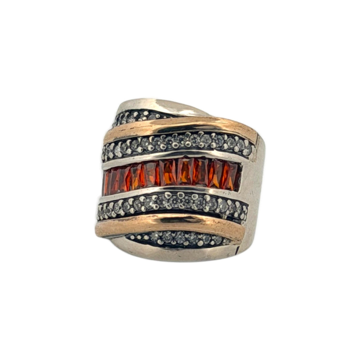 Sunset Elite Wide Band Silver Ring