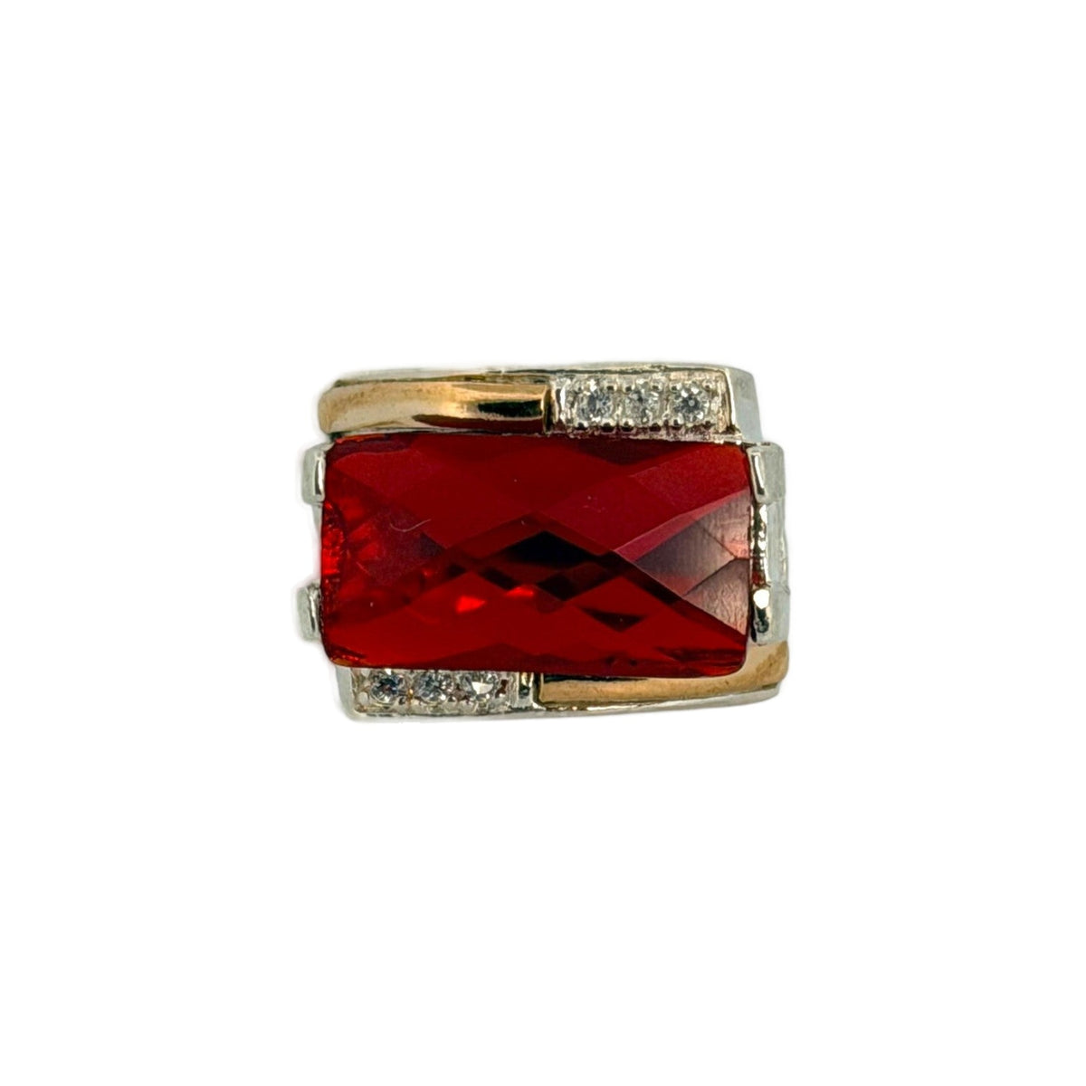 Anillo rectangular de plata Scarlet Premium