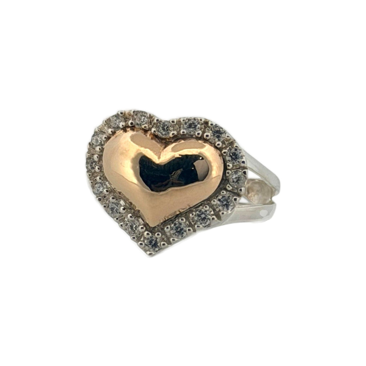 Anillo de plata bicolor Corazón Eterno