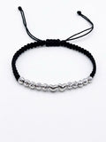 Pulsera tejida de balines de plata 925