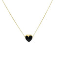 Collar de corazon negro de 18k