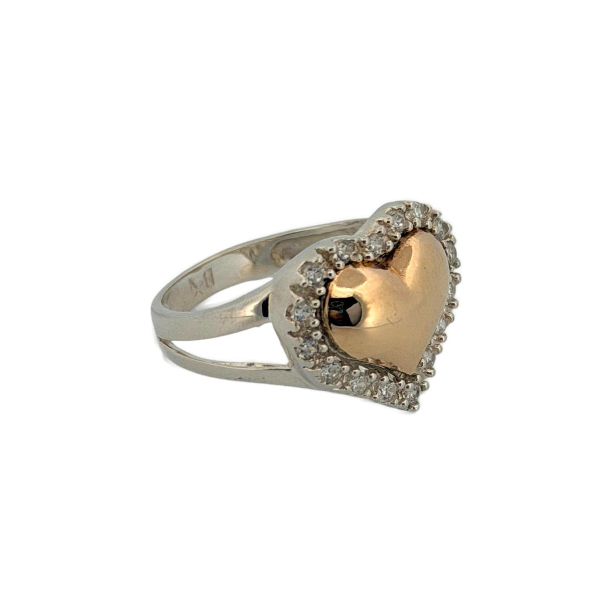 Anillo de plata bicolor Corazón Eterno