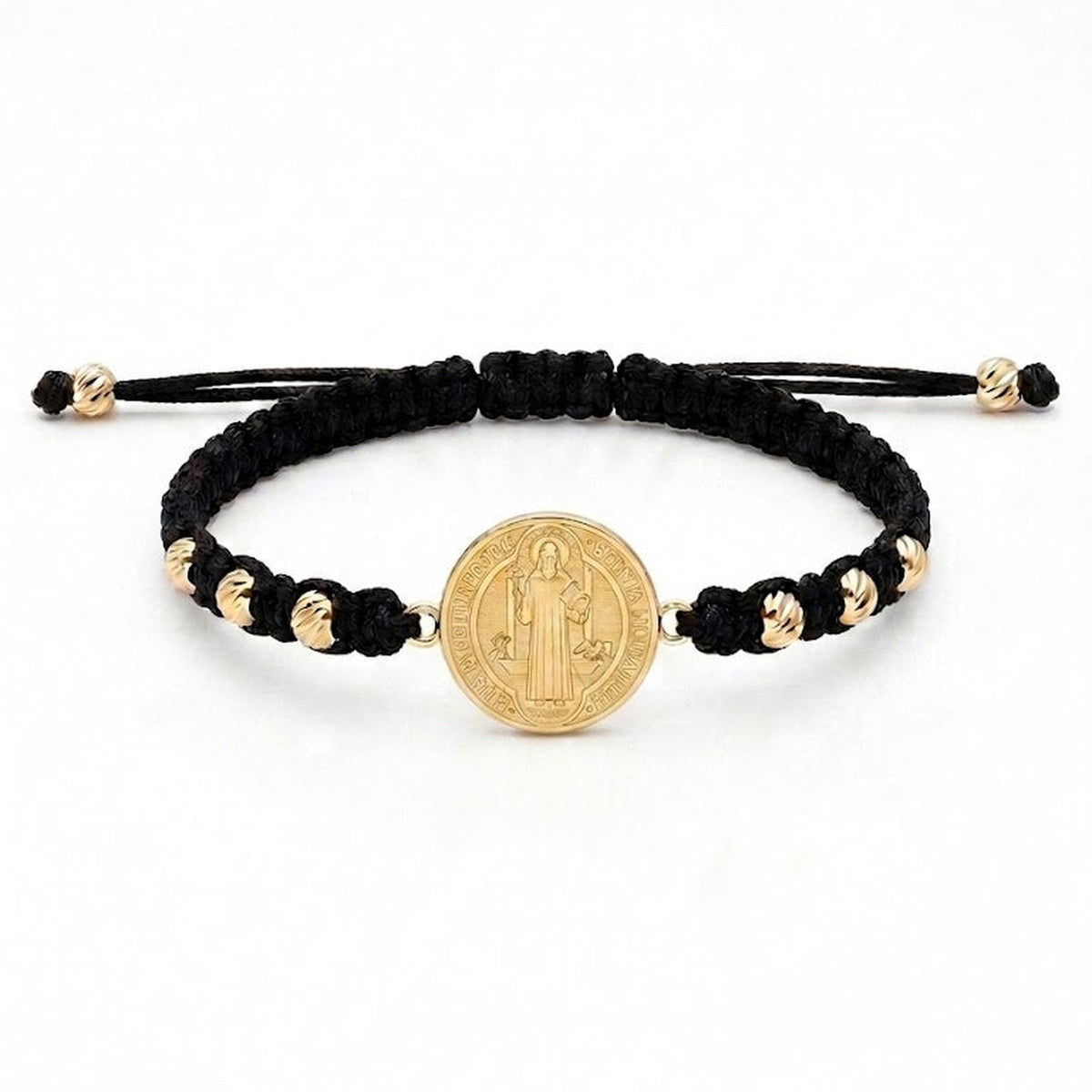 Pulsera de balines y dije San Benito