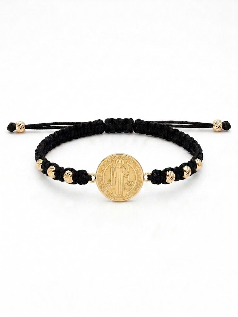 Pulsera de balines y dije San Benito
