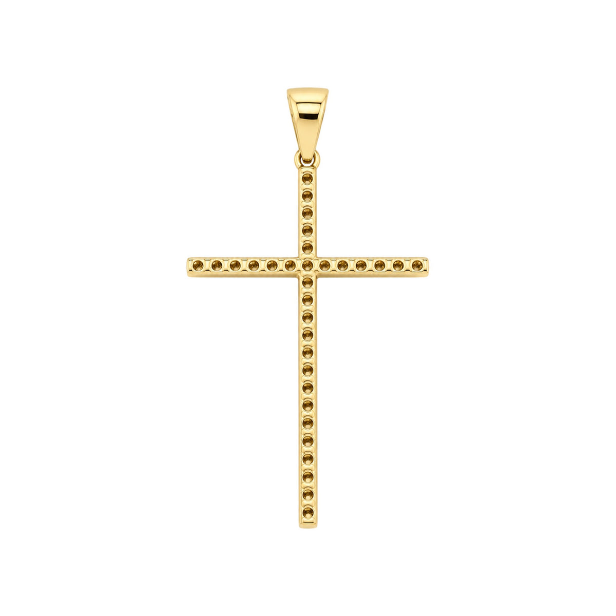 18K Cross Pendant with Stones