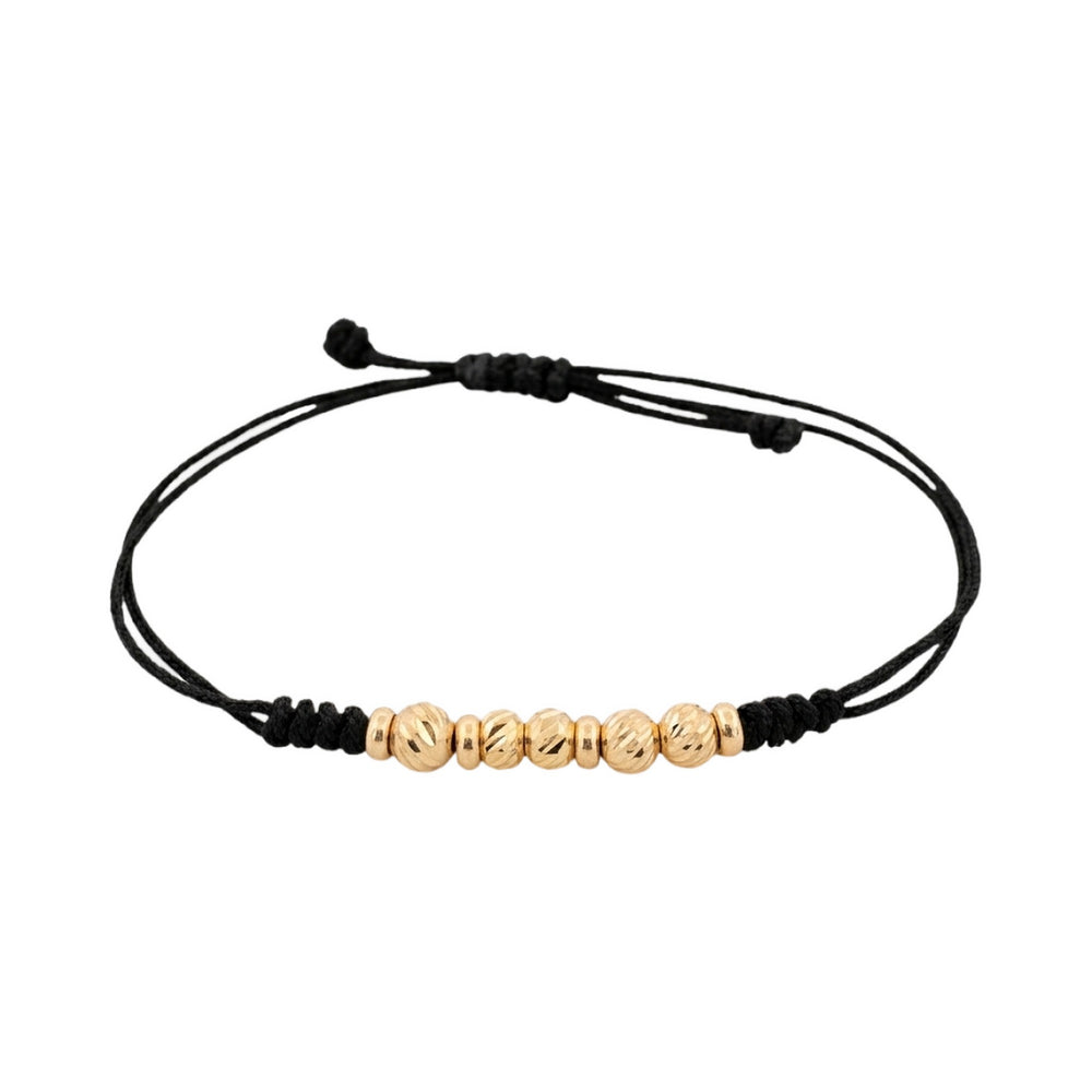18K Black Bead Bracelet