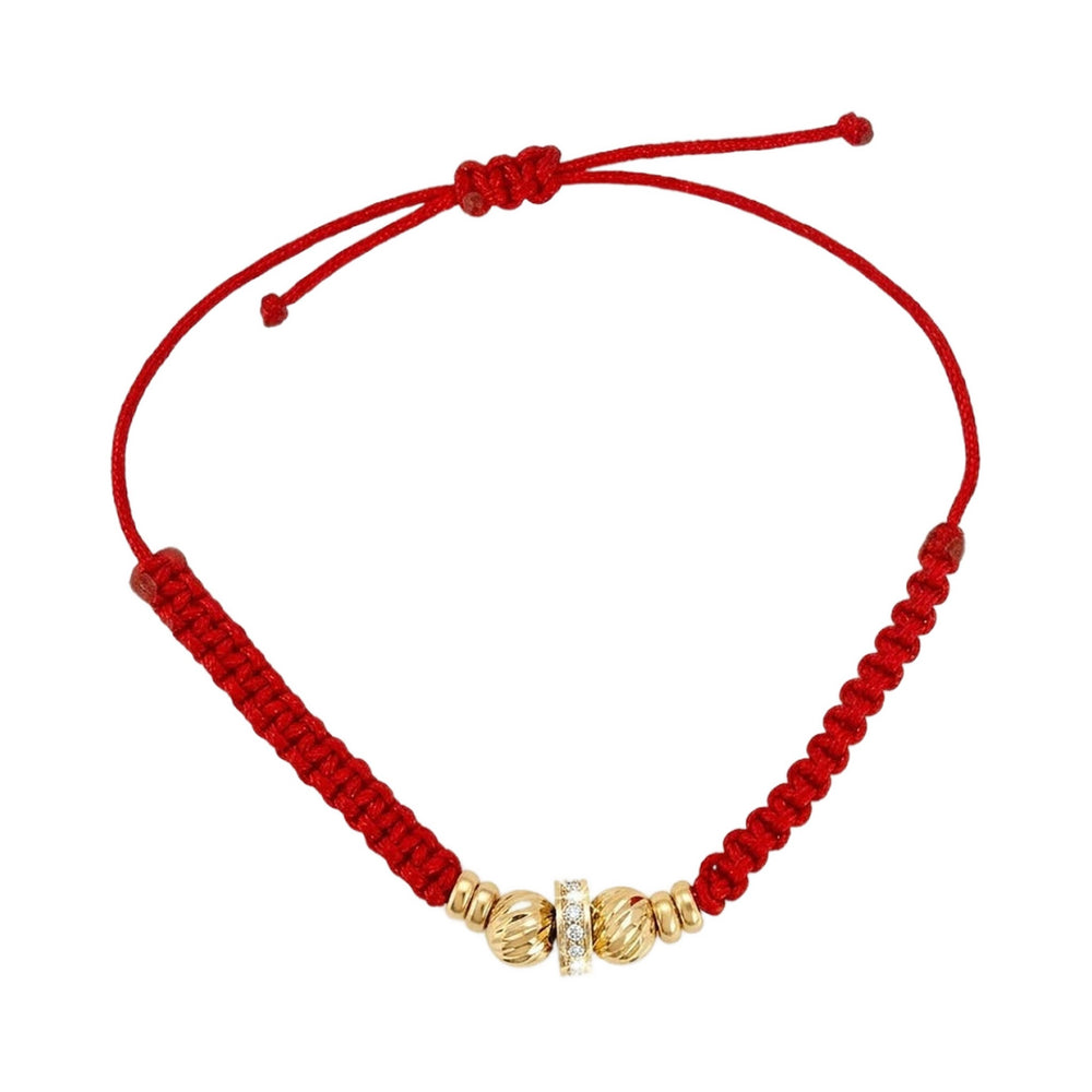 Red Thread Gold Charm Bracelet 18K