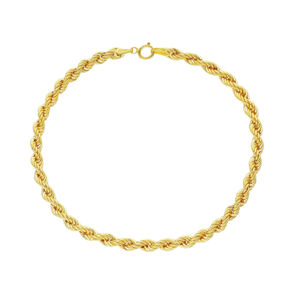 Rope Link Bracelet 8" 18K