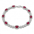 Pulsera tenis de plata 925 con moissanitas y piedras rojas