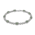 Pulsera tenis de plata 925 con moissanitas y piedras verdes