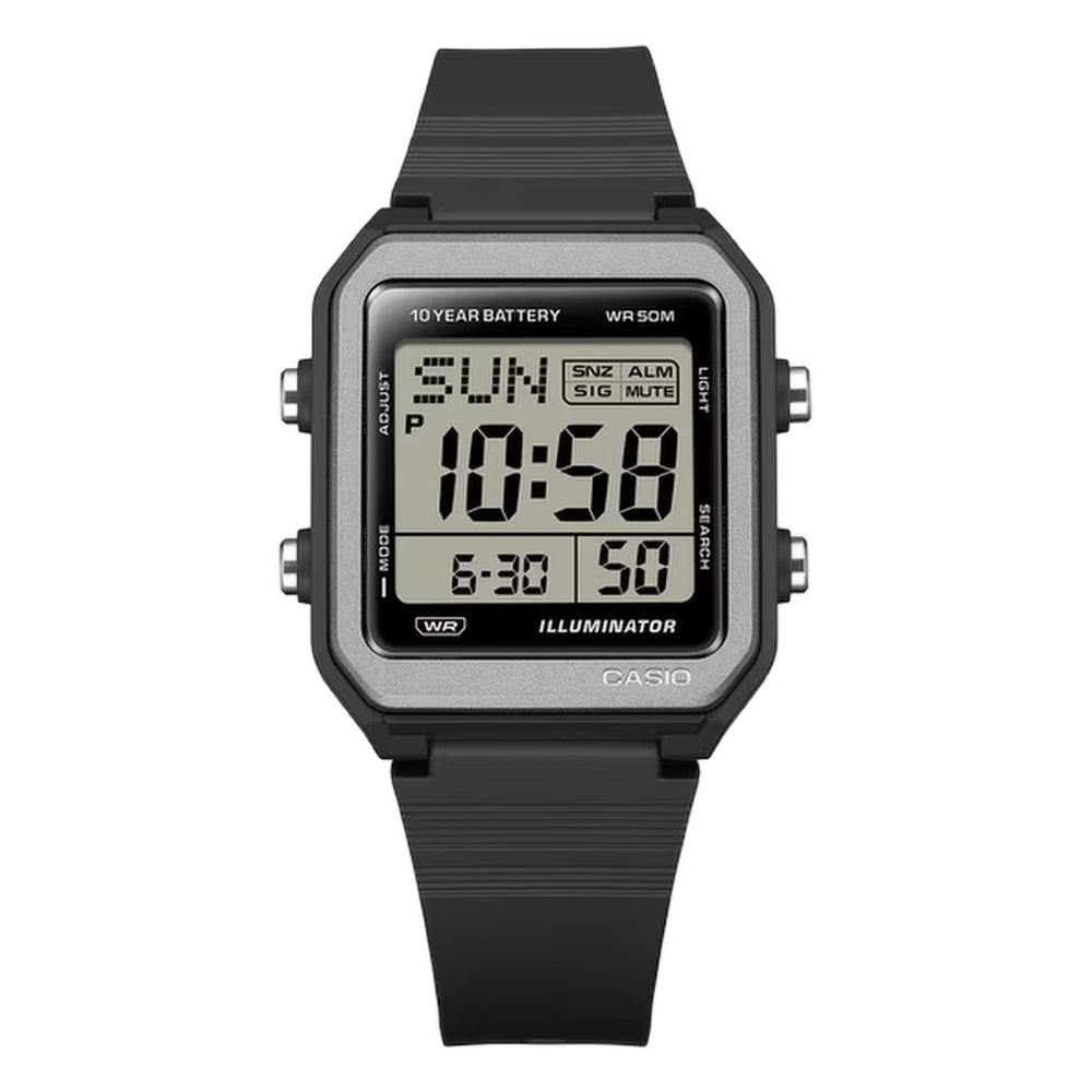 Casio Digital Watch – Black Resin, 10-Year Battery